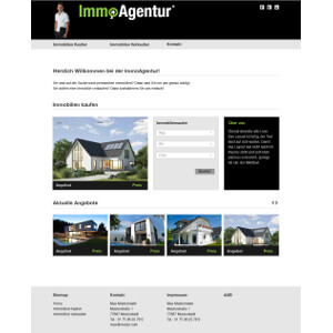 Homepage for Real estate broker