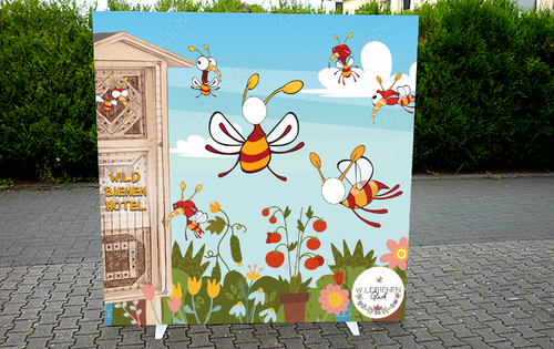  Illustration Fotowand Wildbiene mit Guckloch
