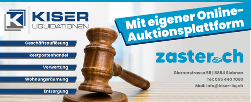  Anzeigengestaltung für Ankauf von Restposten und Konkurswaren und Verkauf auf eigener Auktionsplattform