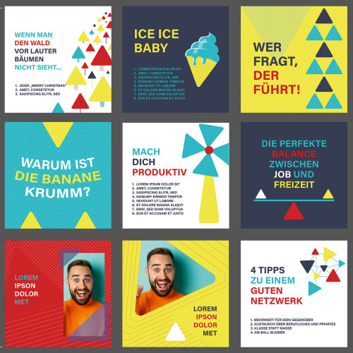  Design-Elemente für die Website und Vorlagen für Social-Media