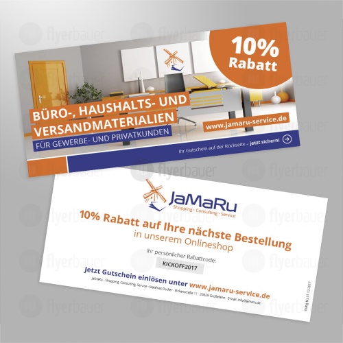 Flyer-Design für neu erstellten OnlineShop von familiärem Online-Händler