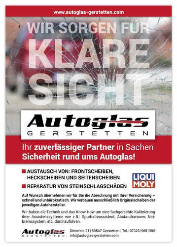 Anzeigengestaltung für Autoglas-Unternehmen