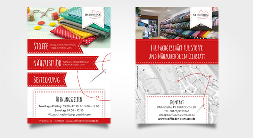  Fachgeschäft für Stoffe und Nähzubehör sucht Flyer-Design