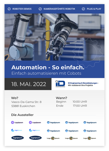  Plakat-Design: Hausmesse Robotik und Cobots