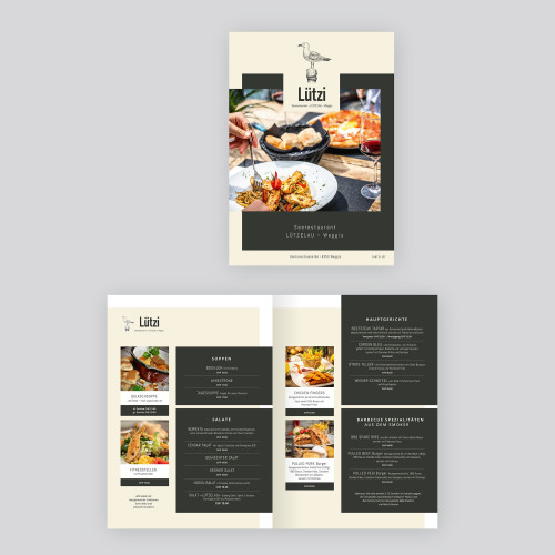 Speisekarten für ein Seerestaurant/Pizzeria