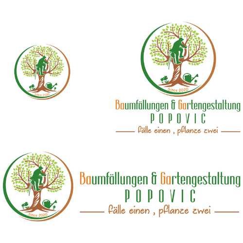 Logo-Design für Baumfällungen, Problemfällungen und Gartengestaltung