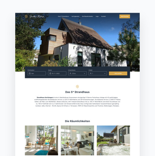 Webdesign für Vermietung eines Ferienhauses auf der Insel Usedom