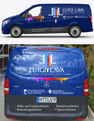  Fahrzeugbeschriftung Maler und Lackierer Blauer Vito 447
